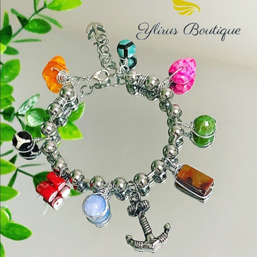 ✨Stainless Steel bracelet ✨semi precious stones